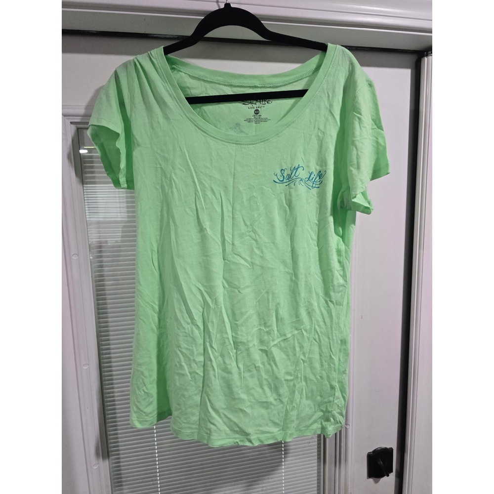 Salt Life Womens XL Green Seahorse Graphic T-Shirt Short Sleeve Live Salty Tee